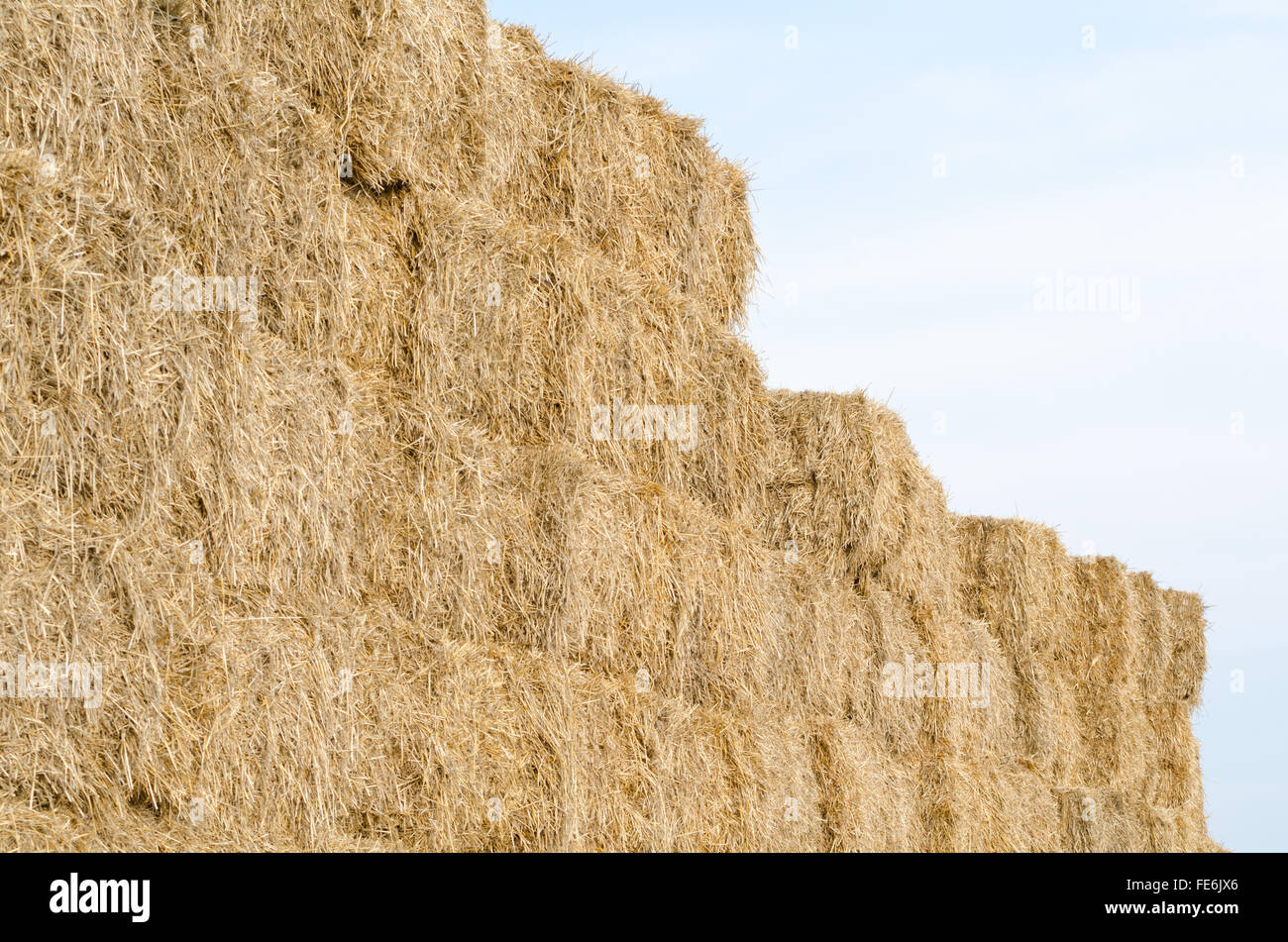 Strohballen mit Sky Closeup Horizontal Stockfoto