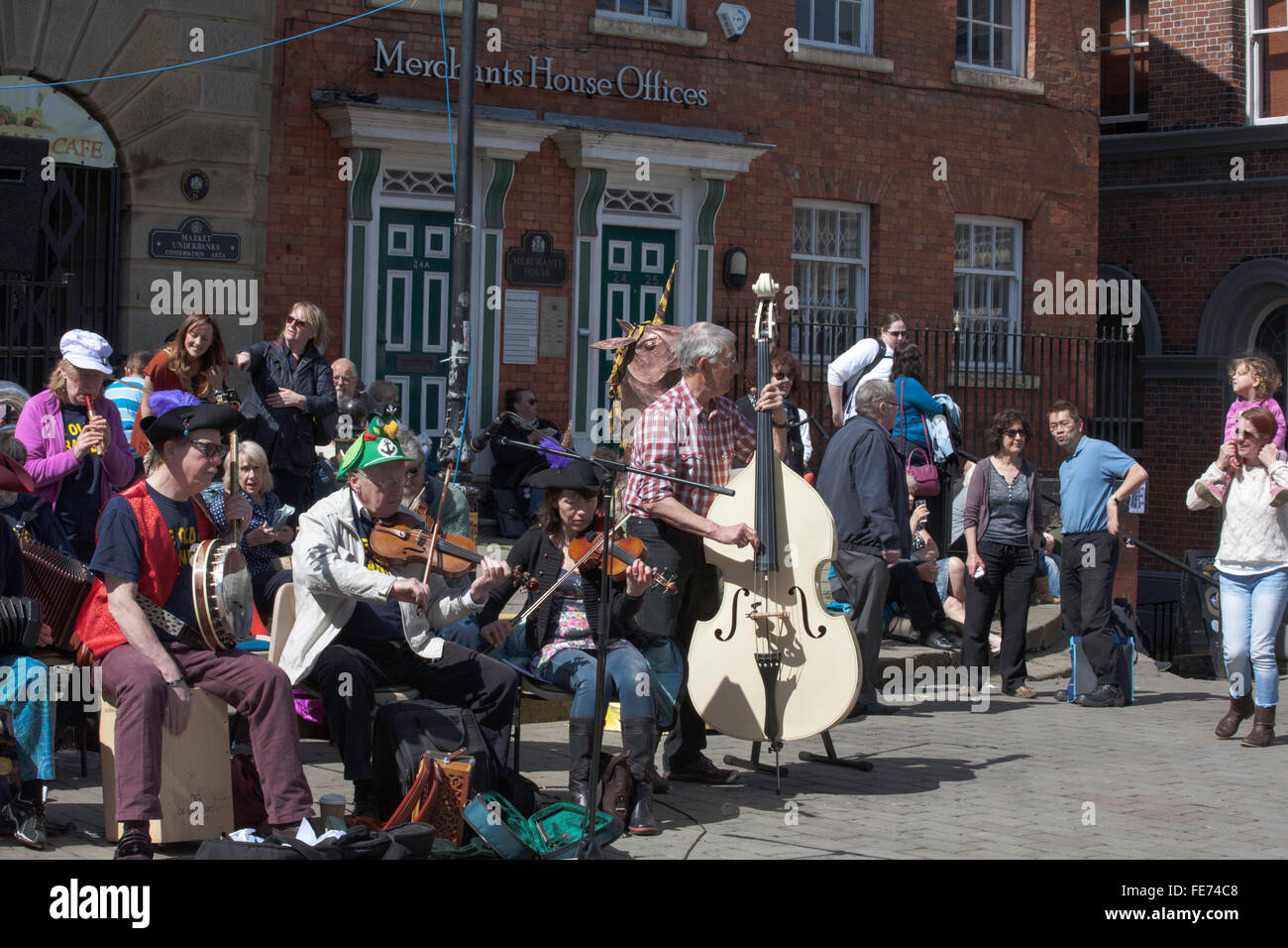 Die alten Sieg-Folk-Band auf dem Stockport Folk Festival März 2015 Stockfoto