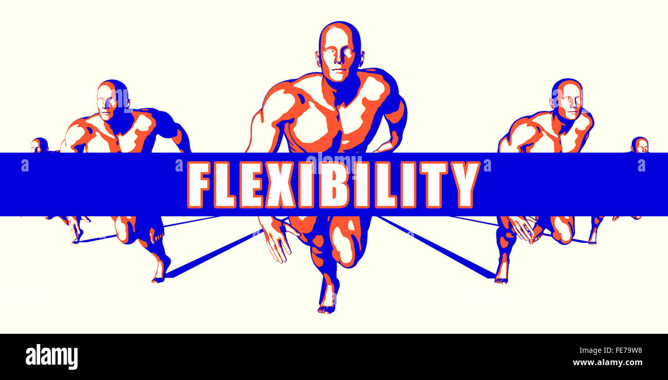 Flexibilität als Konzept Illustrationskunst Wettbewerb Stockfoto