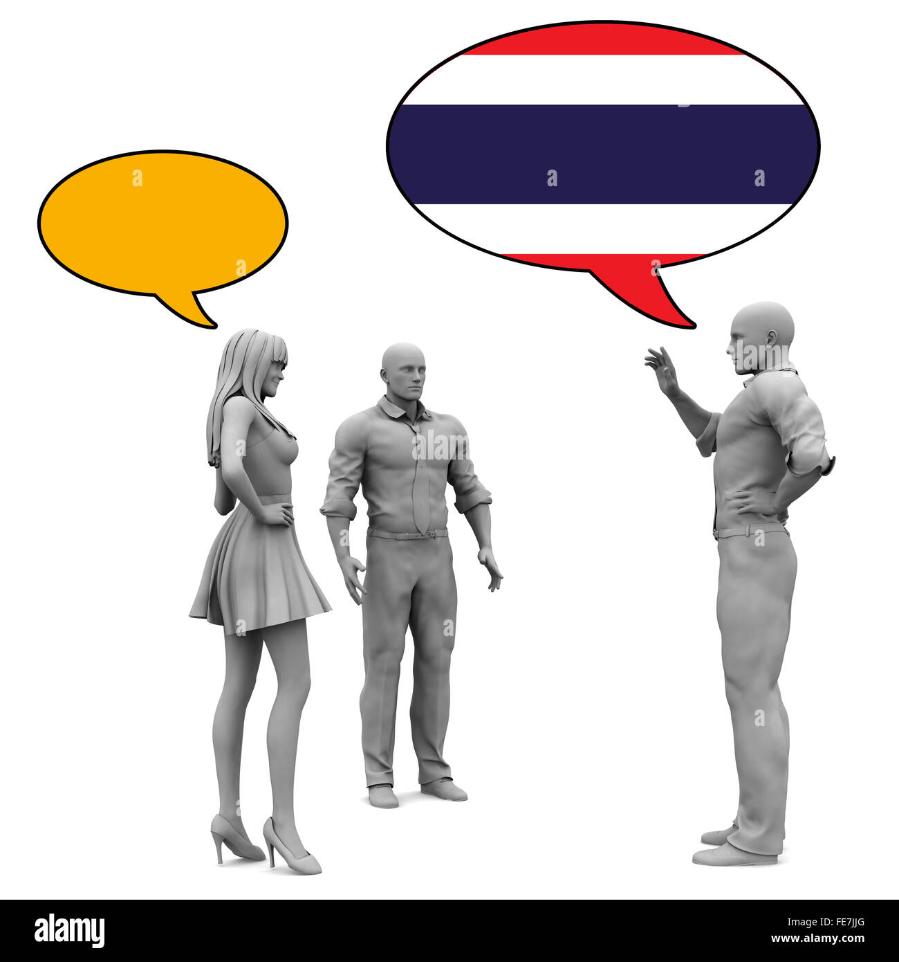 Lernen Sie die thailändische Kultur und Sprache zu kommunizieren Stockfoto