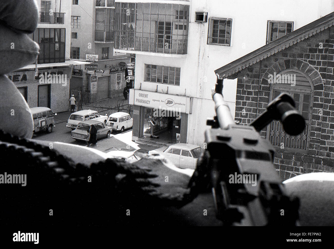 42 Cdo RM KPMG und Sangar Pflichten Aden Stadt Jemen 1967 Abzug der Briten Stockfoto