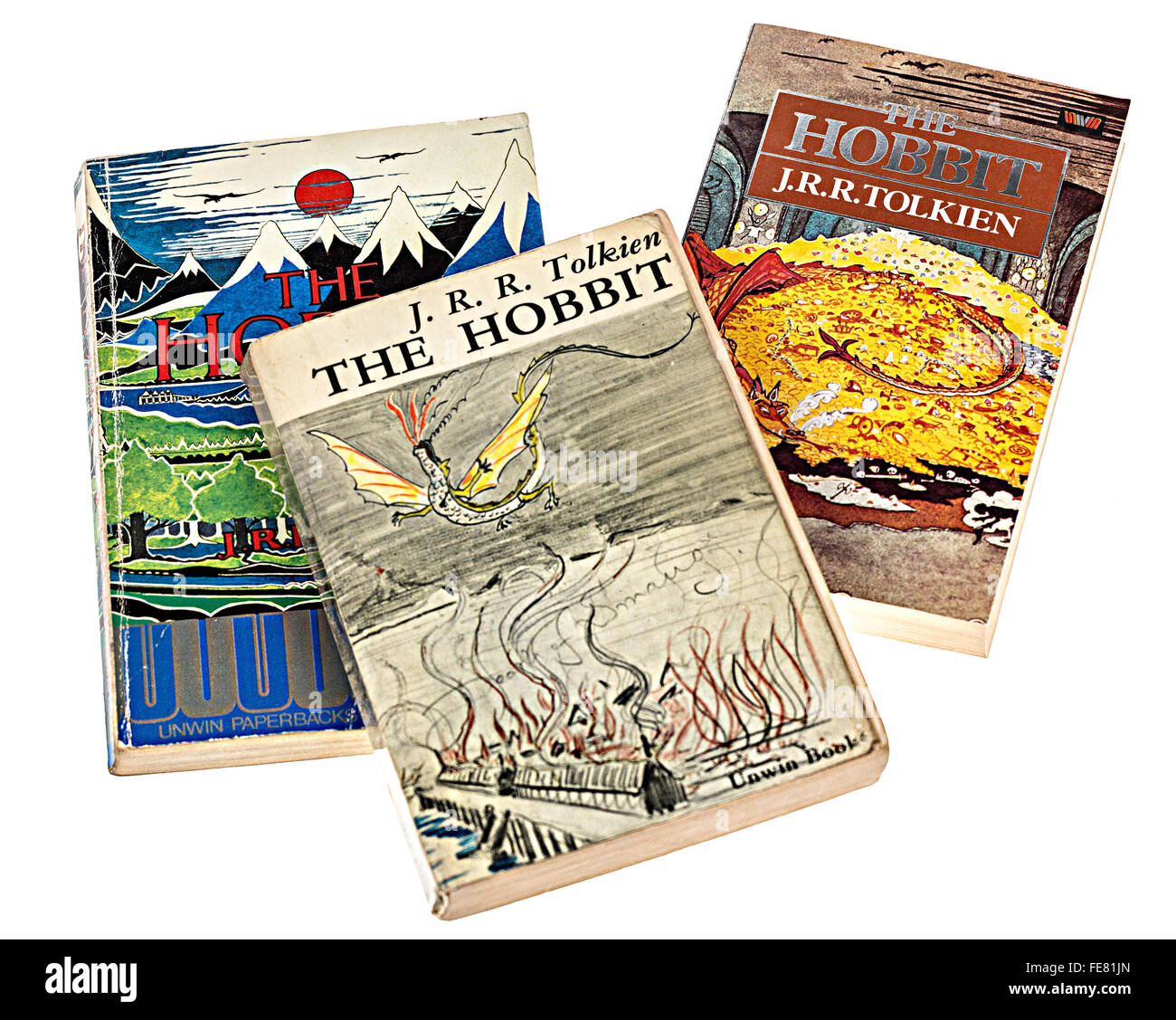Frühe Ausgabe Paperback Bücher von j.r.r. Tolkiens The Hobbit Stockfoto