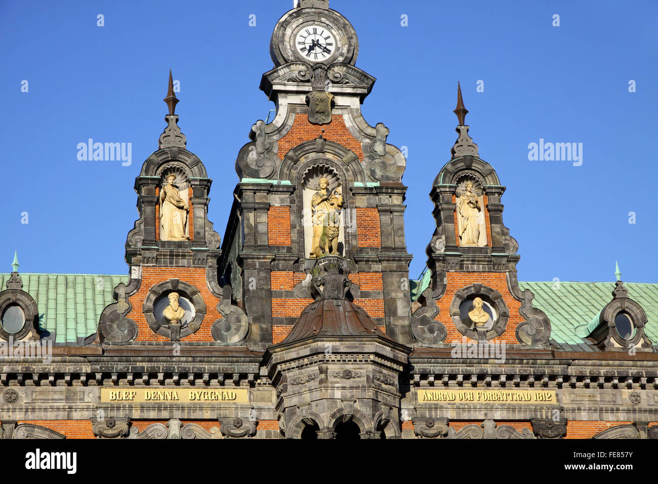 Fragment des Gebäudes des Rathaus in Malmö, Schweden Stockfoto