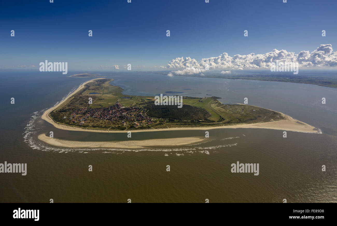 Sandbank, Antenne, Langeoog, Nordsee, Nordsee Insel, Ostfriesischen Inseln, Niedersachsen, Deutschland, Europa, Luftaufnahme, Stockfoto