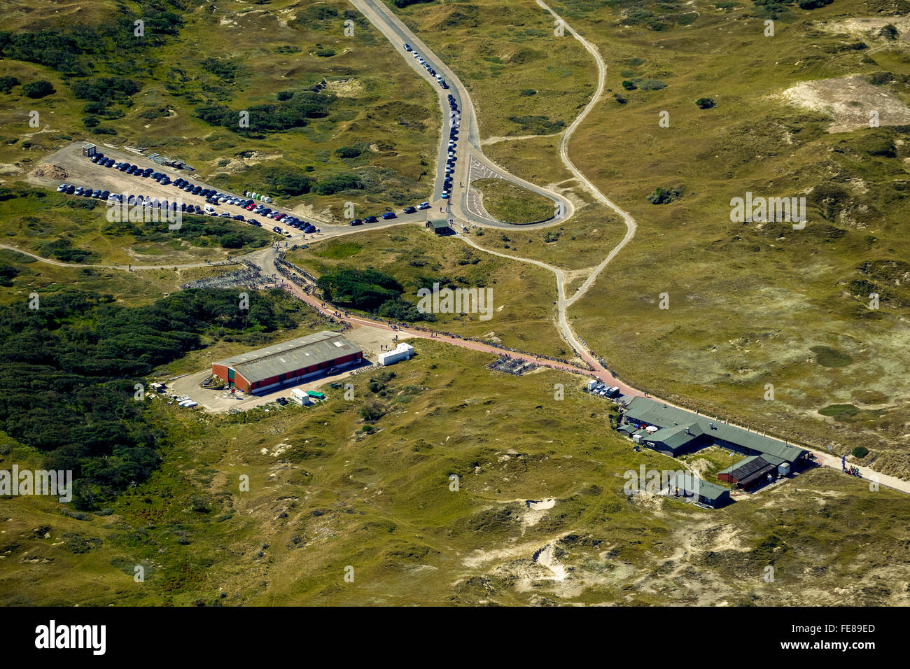 Weiße Düne, Strandrestaurant, Antenne, Norderney, Nordsee, Nordseeinsel, Ostfriesischen Inseln, Niedersachsen, Deutschland, Stockfoto