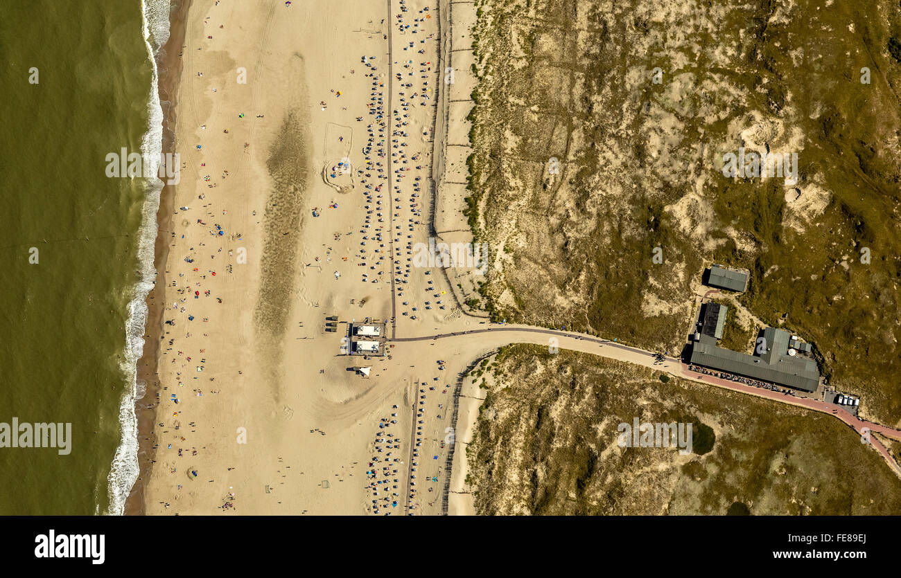 Weiße Düne, Strandrestaurant, Antenne, Norderney, Nordsee, Nordsee Insel, Ostfriesischen Inseln, Niedersachsen, Deutschland, Europa Stockfoto