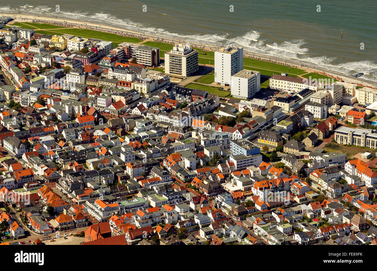 Luftaufnahme, Norderney, Nordsee, Nordseeinsel, Ostfriesischen Inseln, Niedersachsen, Deutschland, Europa, Luftbild, Stockfoto