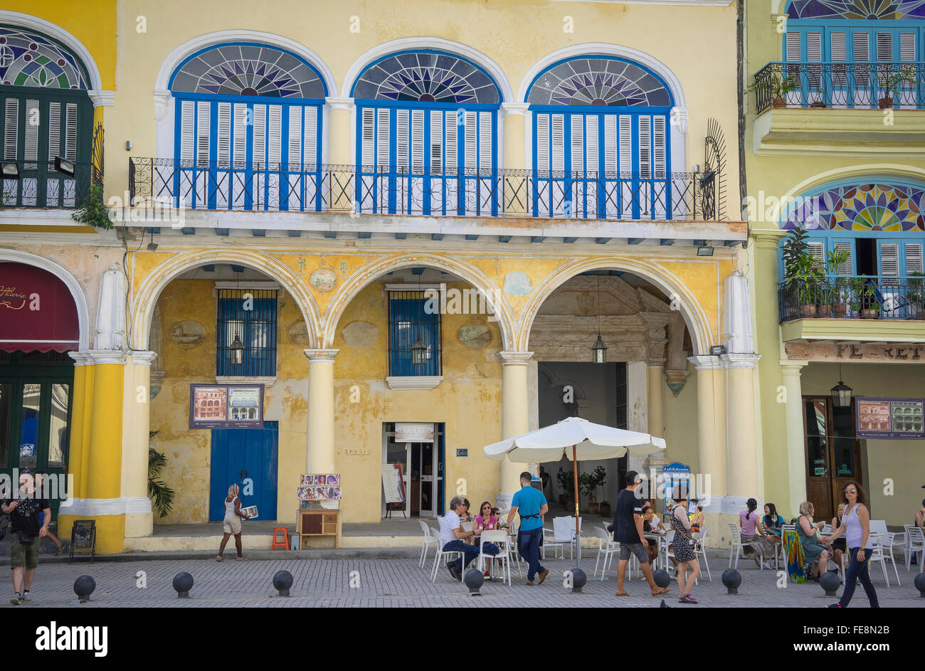Straße der schönen Altstadt von Havanna, Kuba Stockfoto