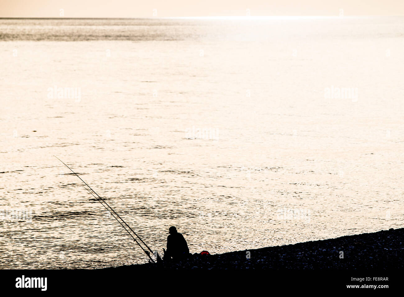 Fischer in Sotschi Promenade und Strand Stockfoto