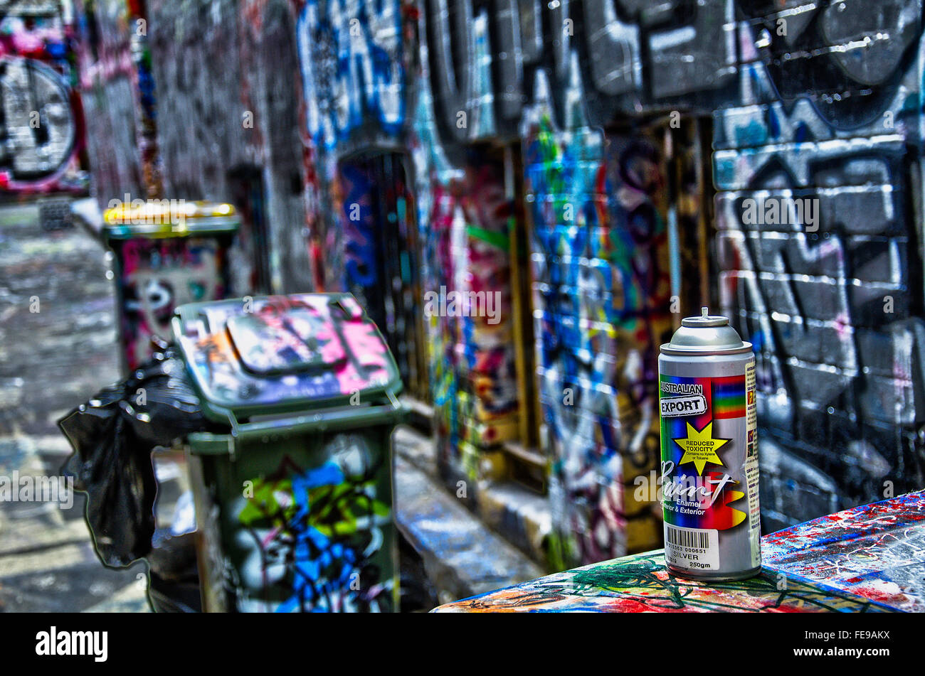 Grafftin Street, Melbourne, Stockfoto