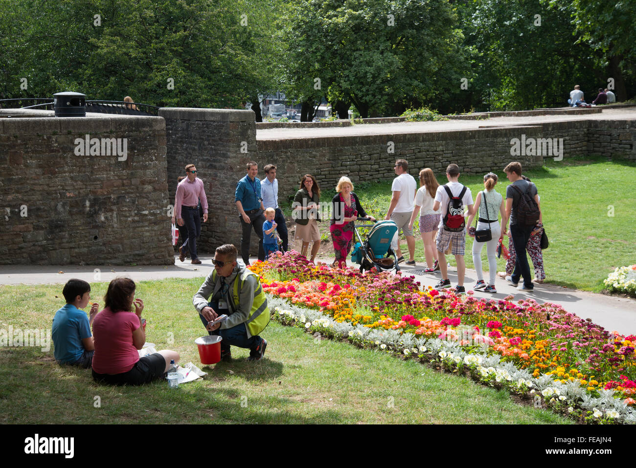 Tätigkeit in einem öffentlichen Park im Stadtzentrum von Bristol Stockfoto