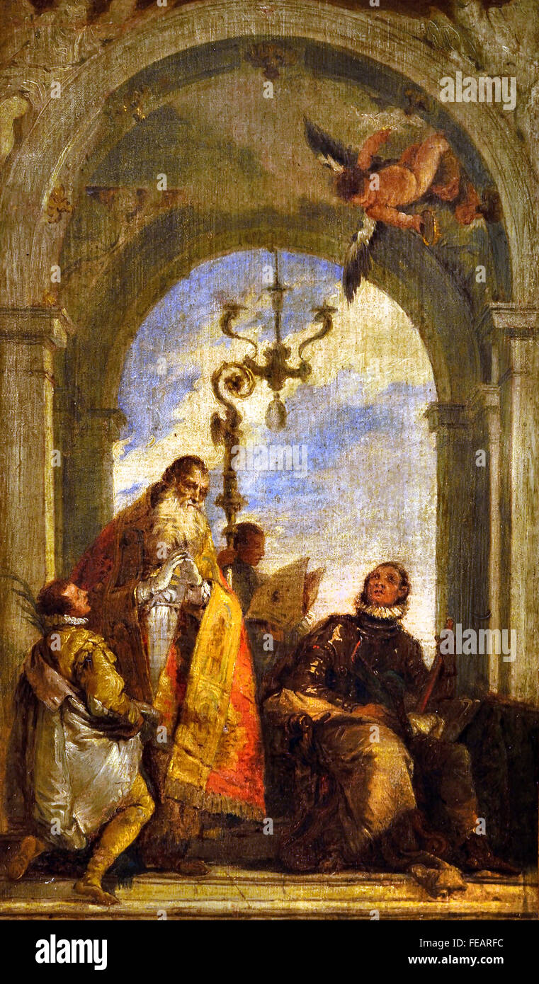 Saint Maxime - St. Oswald von Giovanni Domenico Tiepolo (1727-1804) Italien Italienisch Stockfoto