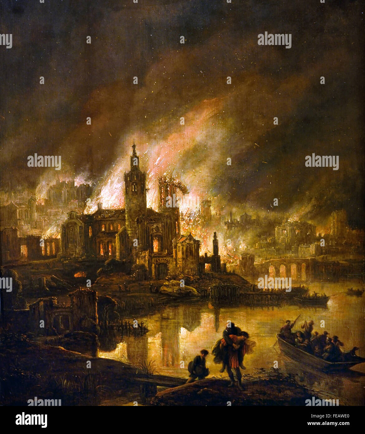 Das Trojan Feuer von Jacob nassen 1610-1671 holländischen Niederlanden Stockfoto