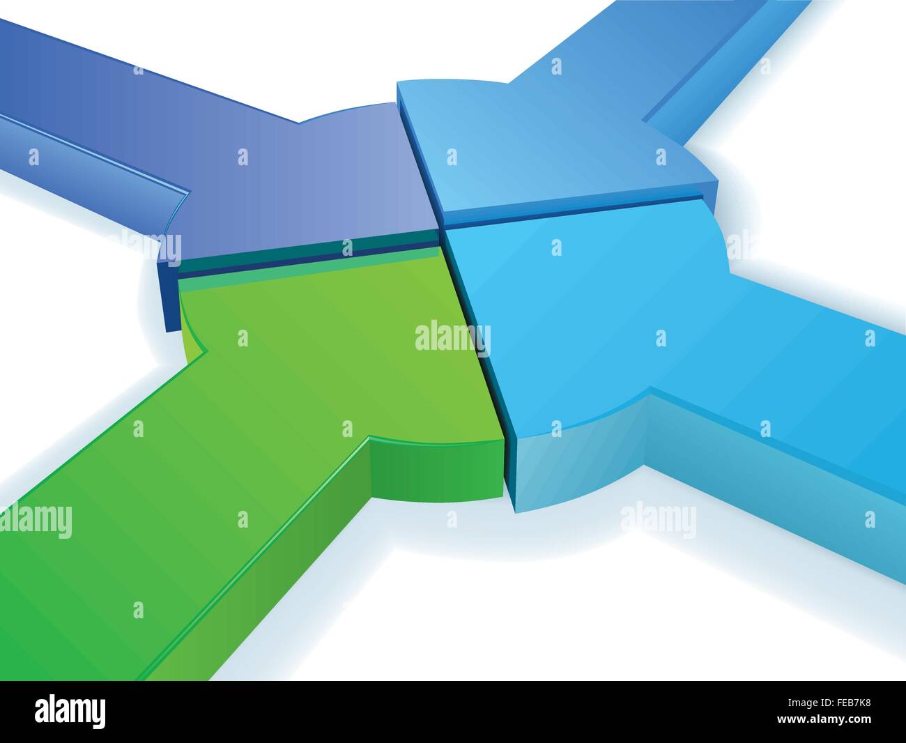 Gleichberechtigte Partnerschaft Kreisdiagramm hoch detaillierte 3d Vektor Konzept Stock Vektor