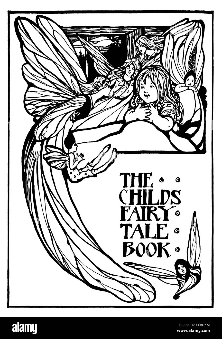 Das Kind Märchen Buch Cover-Design von Ethel K Burgess, von London, Jugendstil Linie Illustration aus dem Studio Magazin Stockfoto