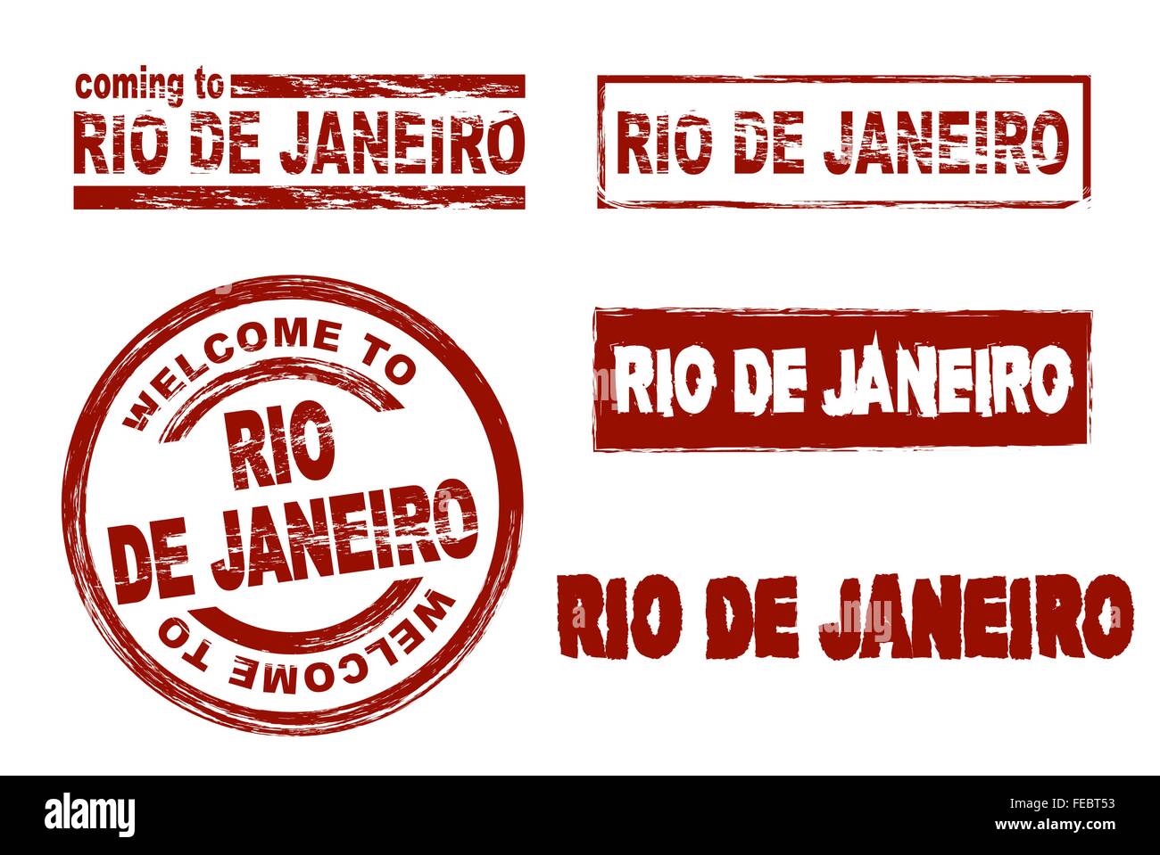 Marken Sie stilisierte Tinte zeigt die Stadt Rio De Janeiro Stock Vektor