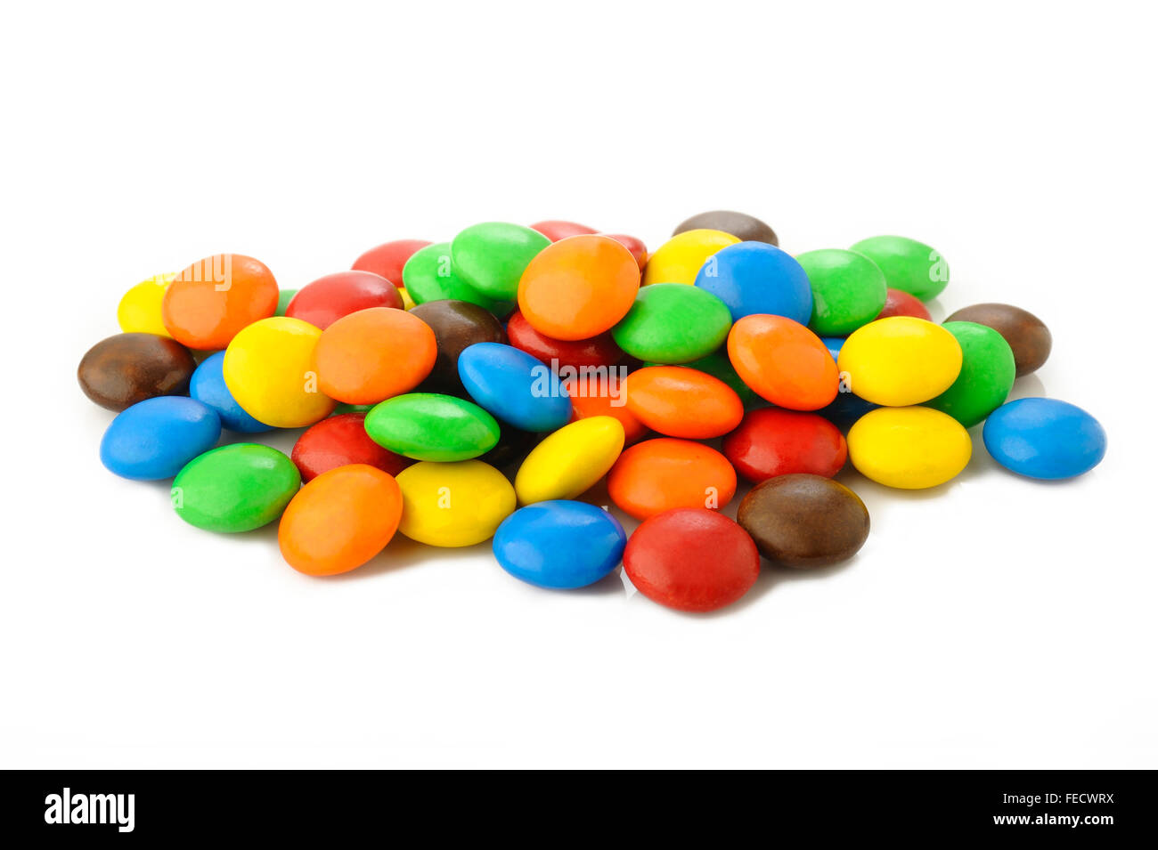 Süßigkeiten auf weißem Hintergrund Stockfoto