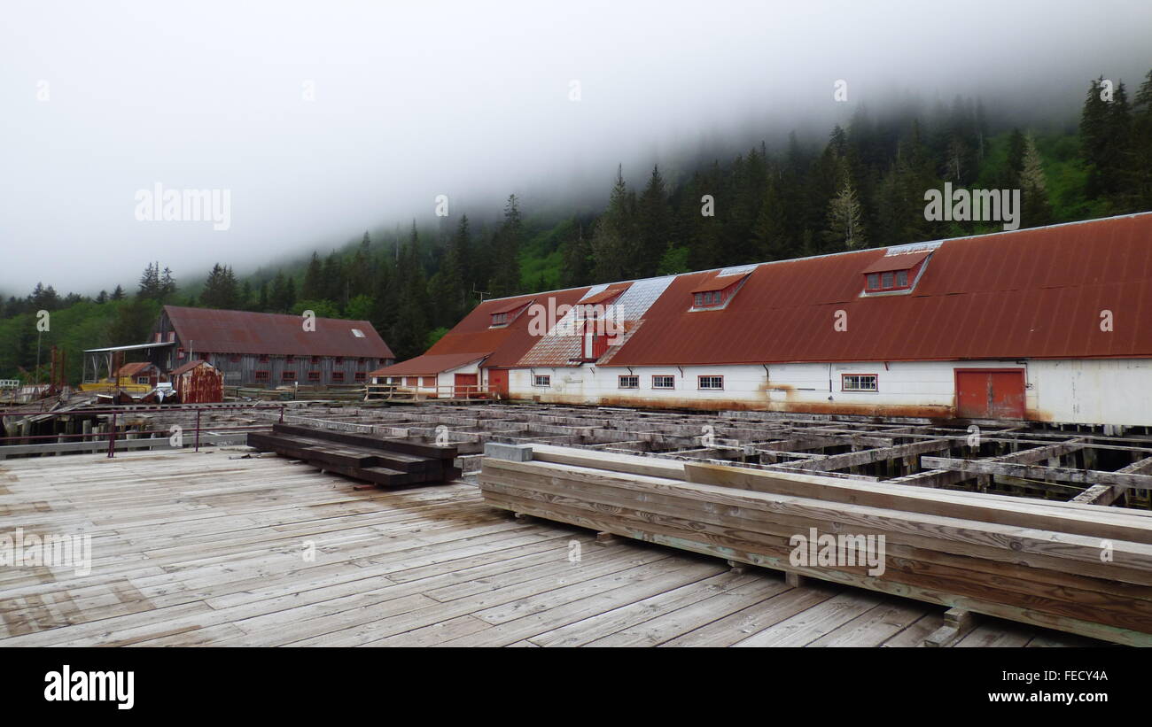 North Pacific Cannery Museum, Lachs Konservenfabrik, Port Edward, in der Nähe von Prince Rupert, Britisch-Kolumbien Stockfoto