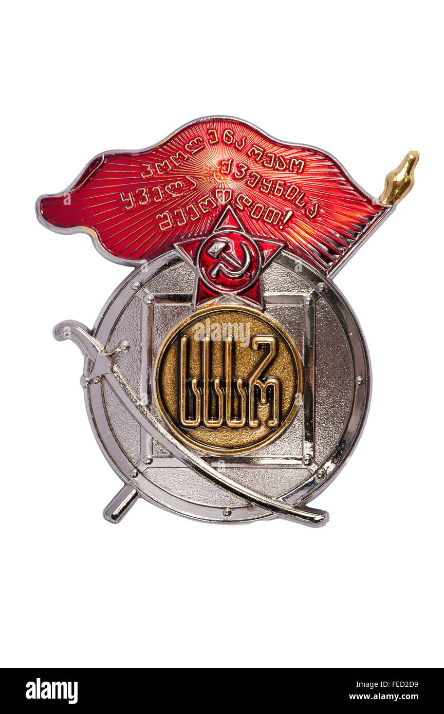 Auszeichnungen der UdSSR, Abzeichen Orden des roten Banners der Arbeit der georgischen SSR Stockfoto