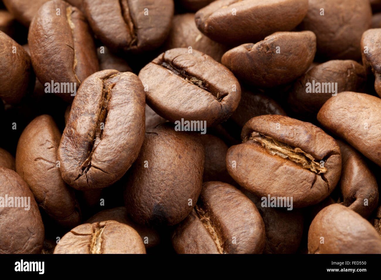 Kaffeebohnen Nahaufnahme full-frame Stockfoto