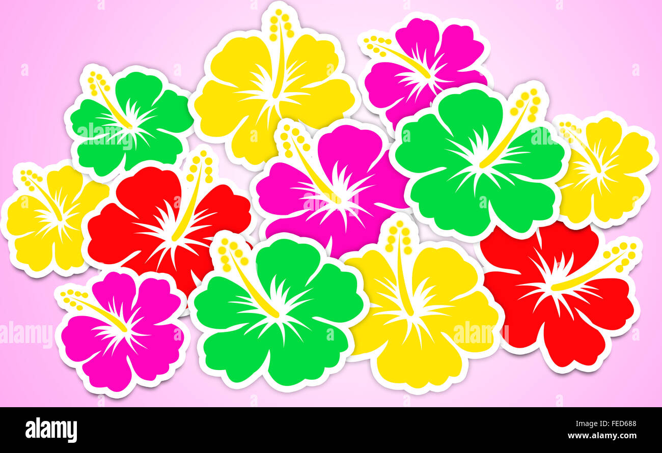 Hibiscus Flower Abstract Illustration Stockfoto