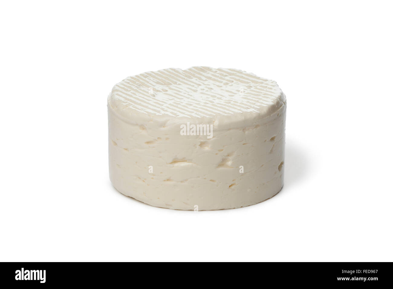 Frischen Feta-Käse aus Schafsmilch auf weißem Hintergrund Stockfoto