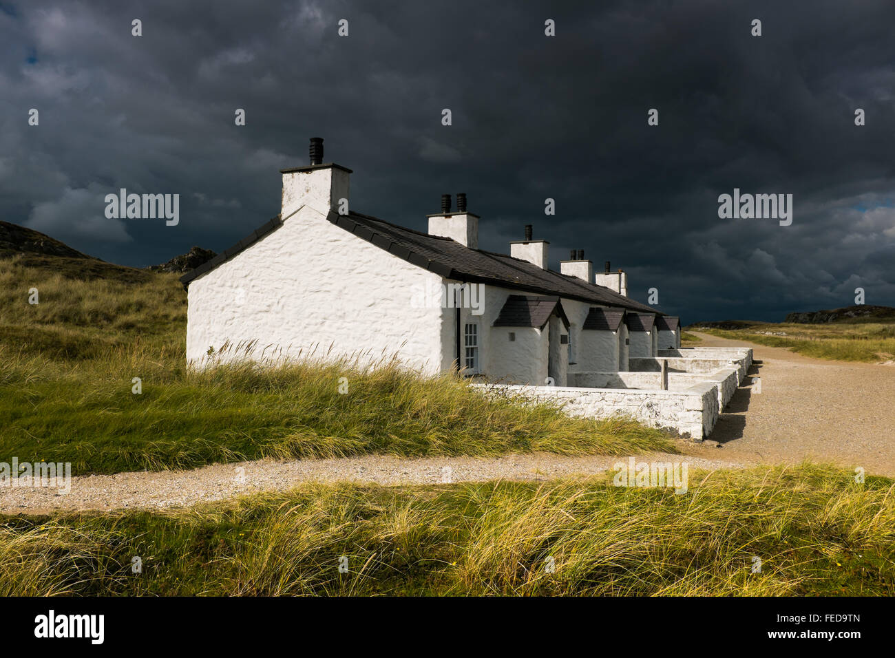 Alten Pilot Hütten auf Llanddwyn Island Newborough Anglesey Stockfoto