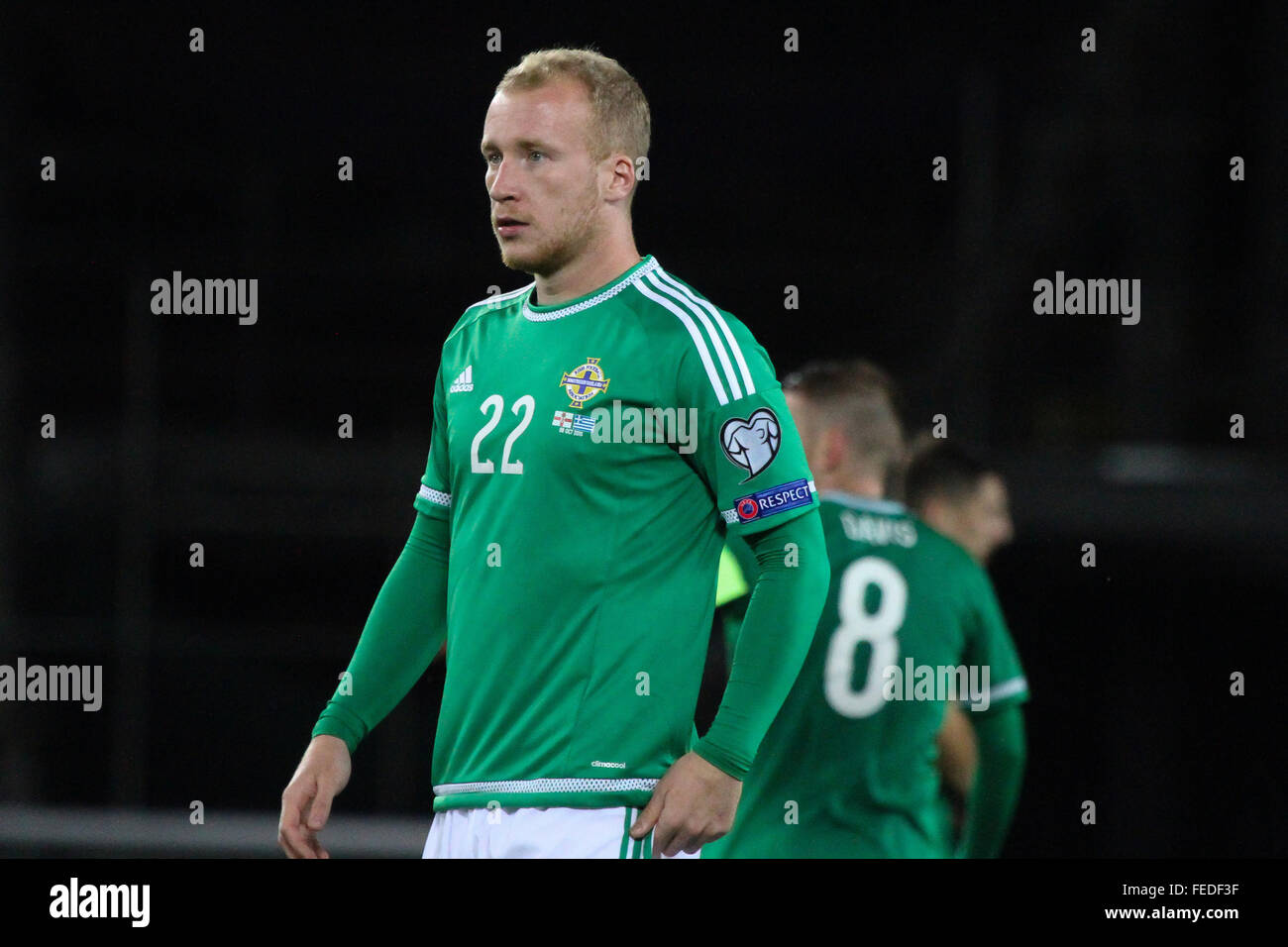 8. Oktober 2015 - Euro 2016-Qualifikation - Gruppe F - Nordirland 3 Griechenland 1. Nordirland zweiten Halbzeit eingewechselt Liam Boyce. Stockfoto