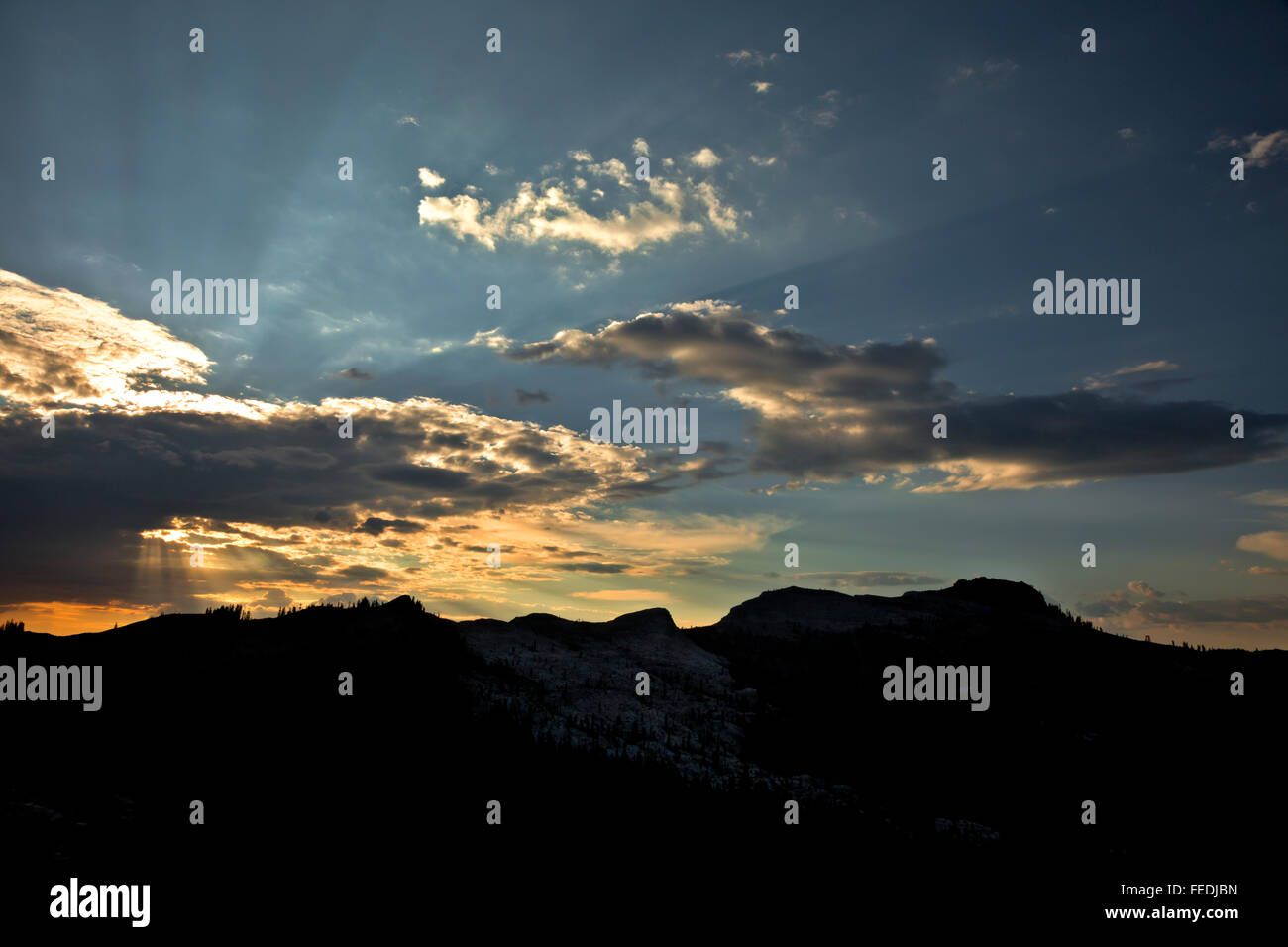 Kalifornien - Sonnenuntergang über Marble Mountain im Bereich Marble Mountain Wilderness des Klamath National Forest von PCT. Stockfoto