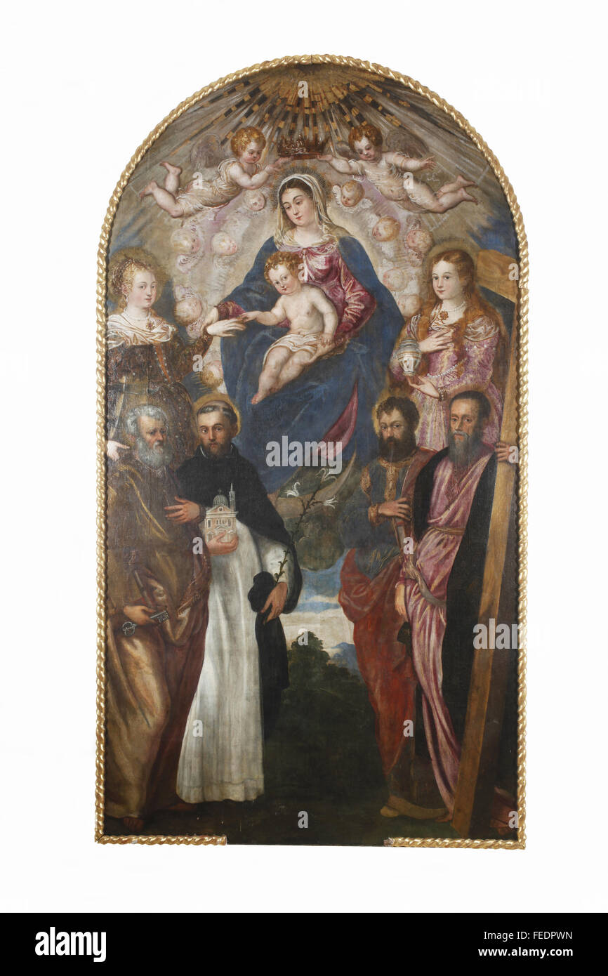 Jacopo Tintoretto: Madonna mit Kind und Heiligen Stockfoto