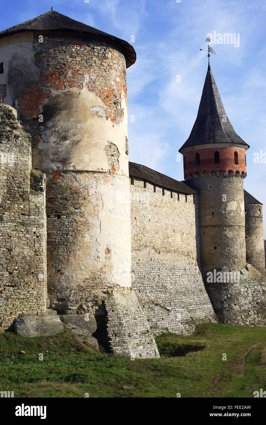 Die mittelalterliche Festung Kamyanets-Podilsky, Ukraine Stockfoto