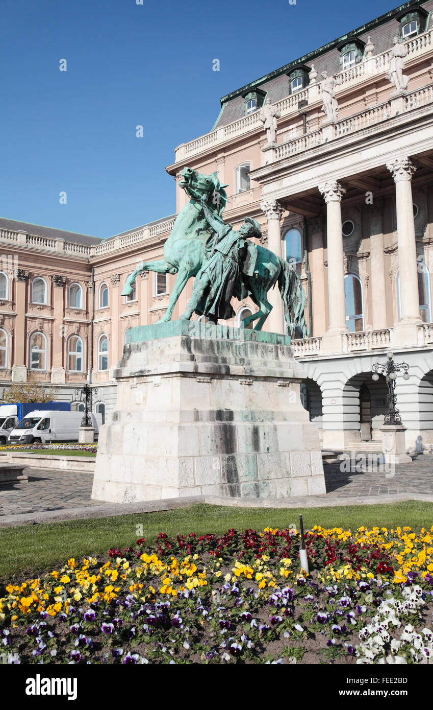 Prinz Eugen von Savoyen Statue, Ungarische Nationalgalerie, Budapest, Ungarn Stockfoto