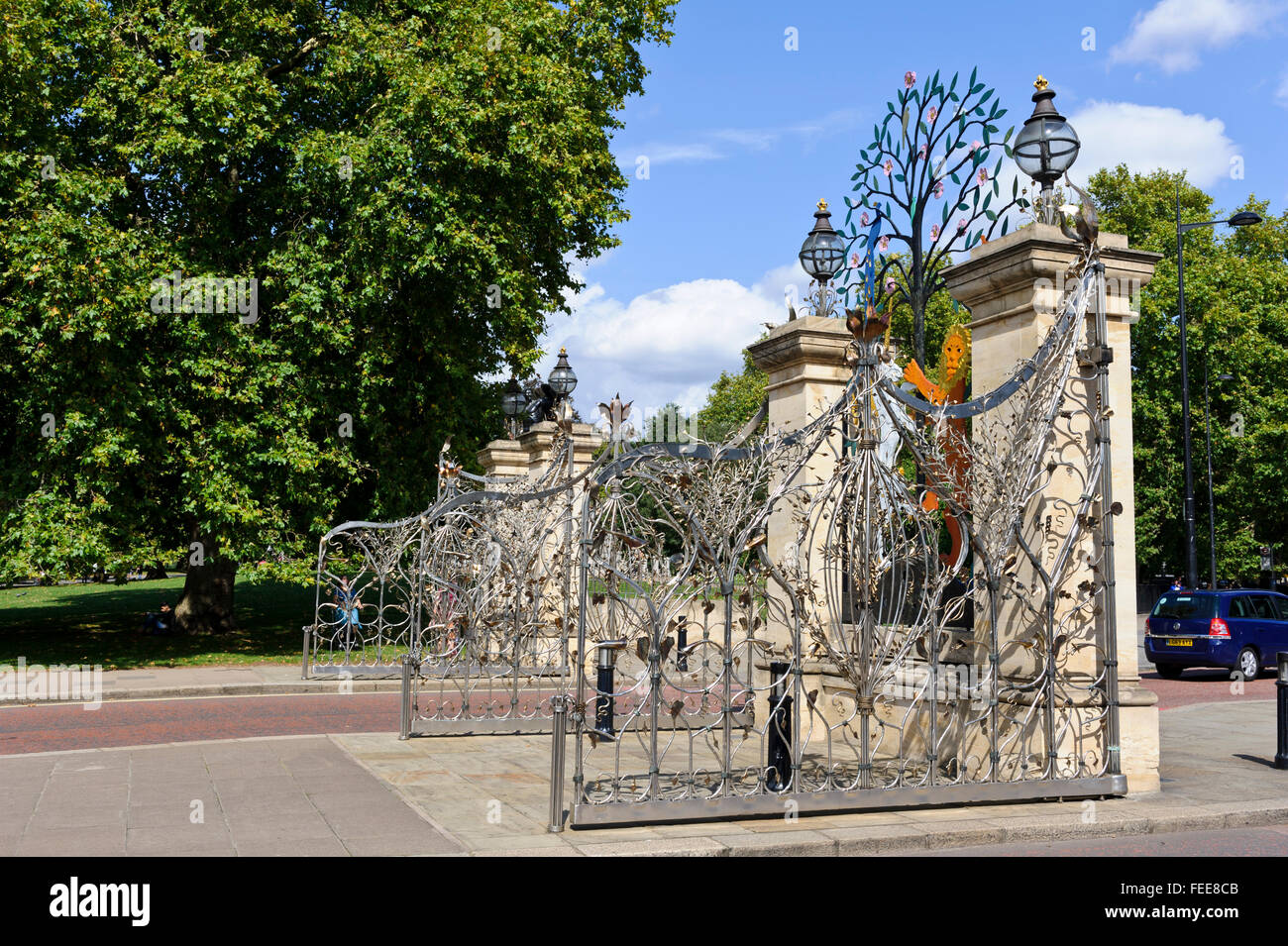 Die Elizabeth Metall Tore im Hyde Park, London, Vereinigtes Königreich. Stockfoto