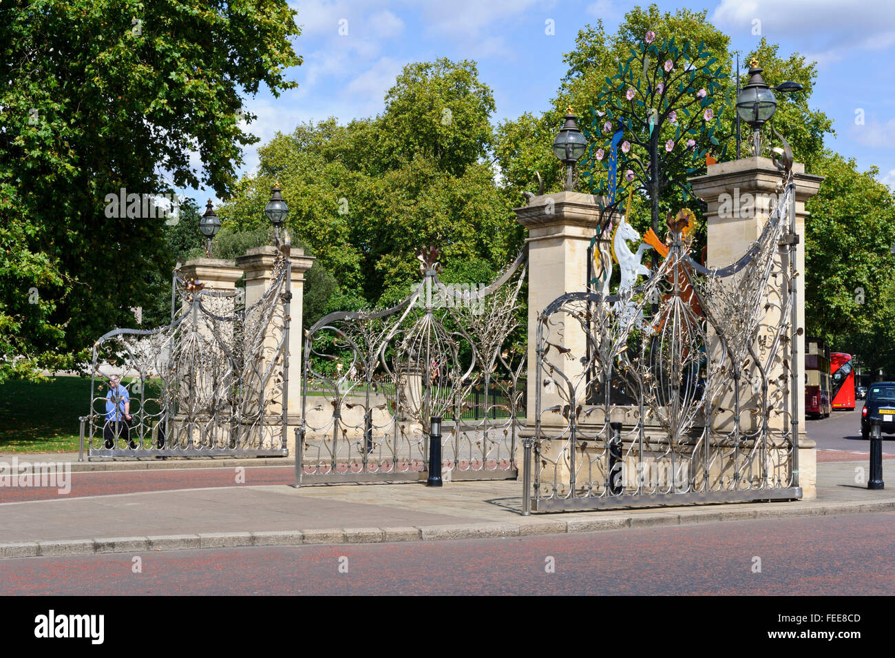 Die Elizabeth Metall Tore im Hyde Park, London, Vereinigtes Königreich. Stockfoto