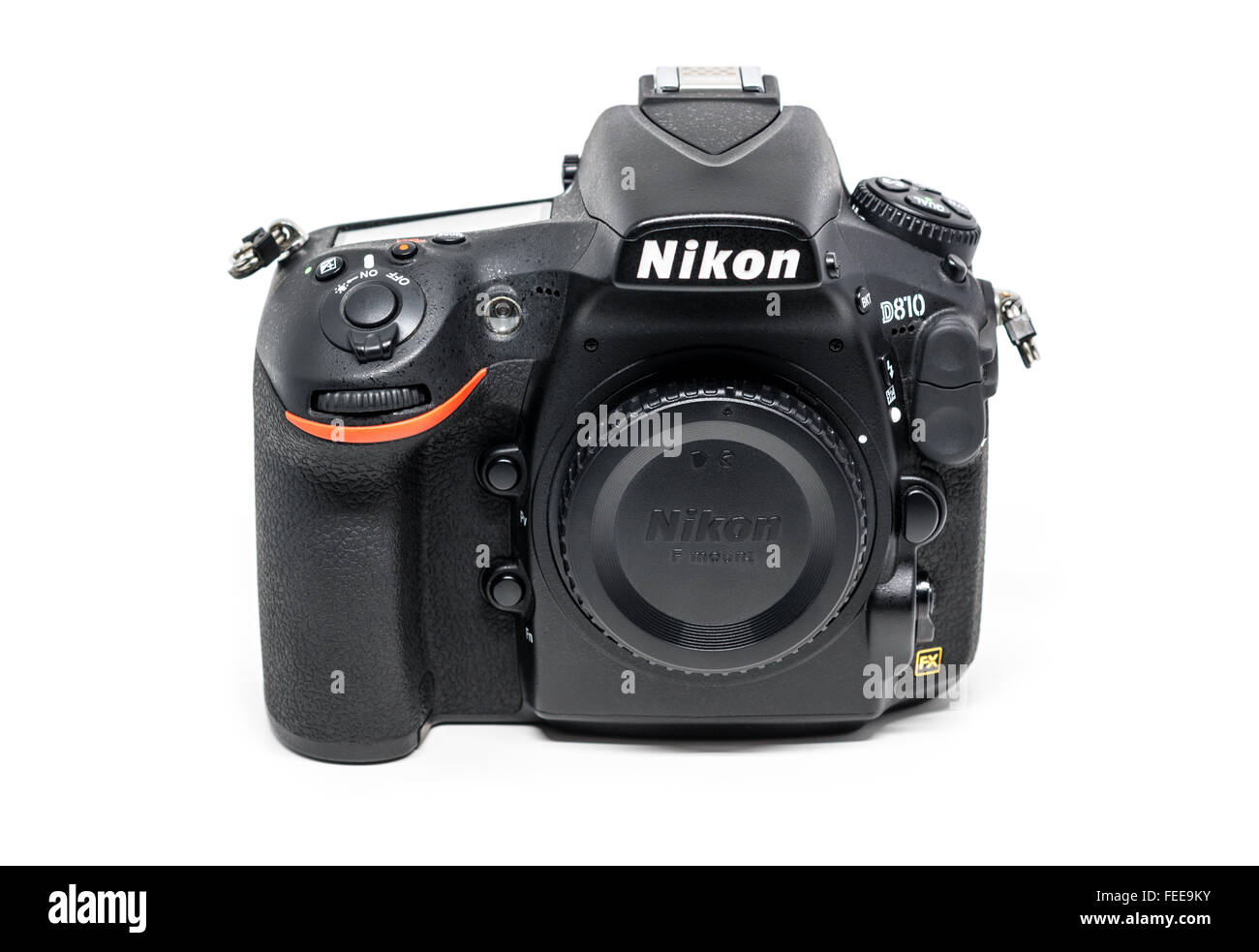 OSTFILDERN, Deutschland - 24. Januar 2016: A Nikon D810 Kameragehäuse ohne  Objektiv, die erste digitale Spiegelreflexkamera Nikons Geschichte t  Stockfotografie - Alamy