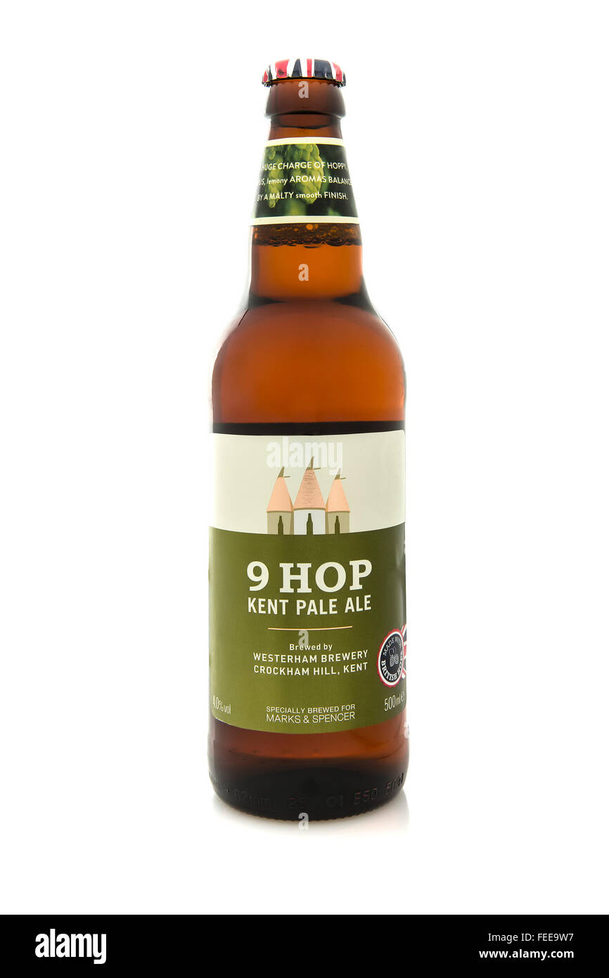 Flasche von 9 Hop Kent Pale Ale, Westernam Brauerei gebraut Stockfoto