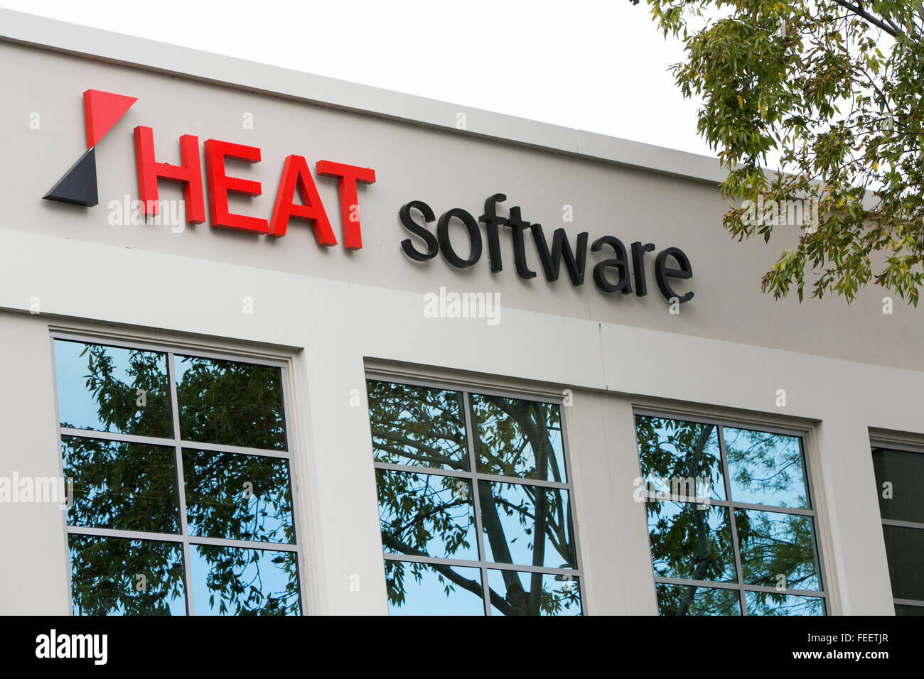 Ein Logo Zeichen außerhalb der Hauptsitz der Heat Software in Milpitas, Kalifornien am 23. Januar 2016. Stockfoto