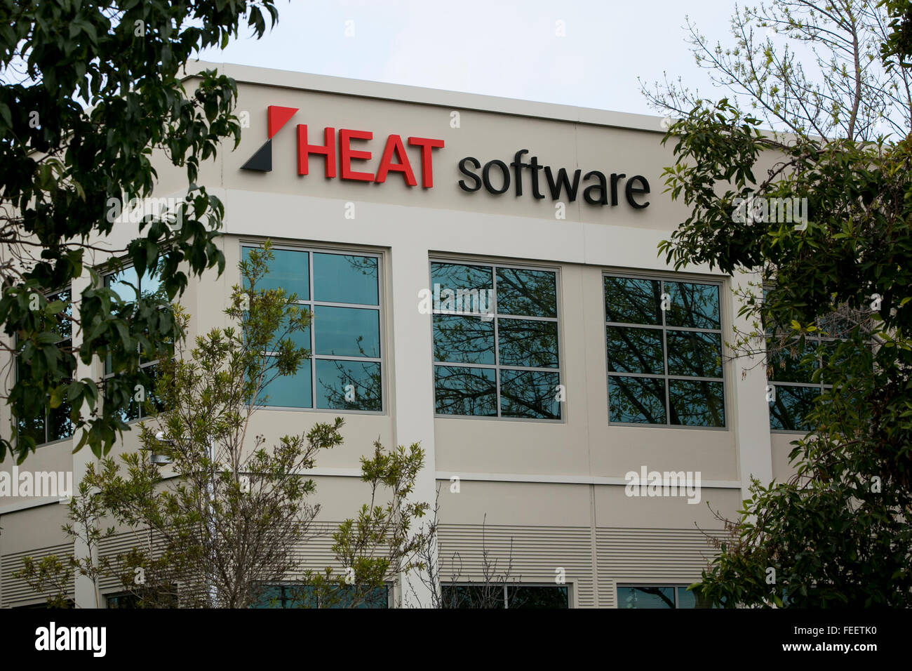 Ein Logo Zeichen außerhalb der Hauptsitz der Heat Software in Milpitas, Kalifornien am 23. Januar 2016. Stockfoto