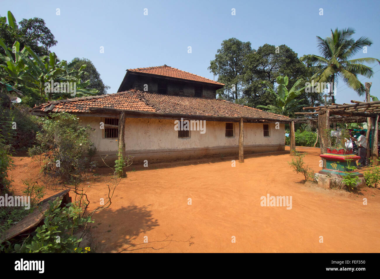 Ein typisches Dorf Haus, Dorf, deria dandeli Tiger Reserve, Karnataka Stockfoto