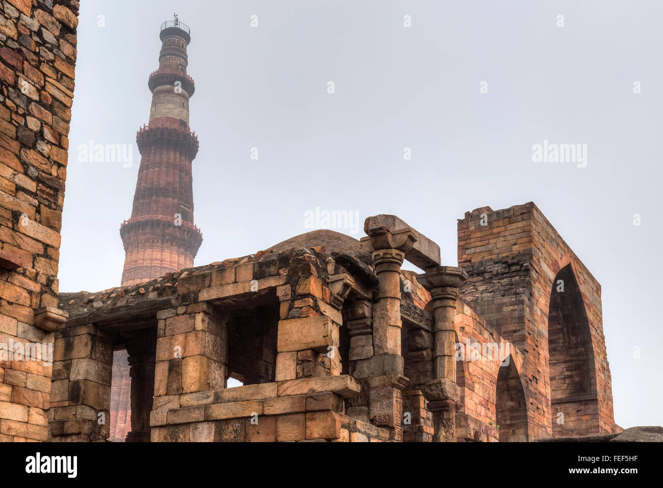 Qutb Minar, Delhi, Indien, Asien Stockfoto