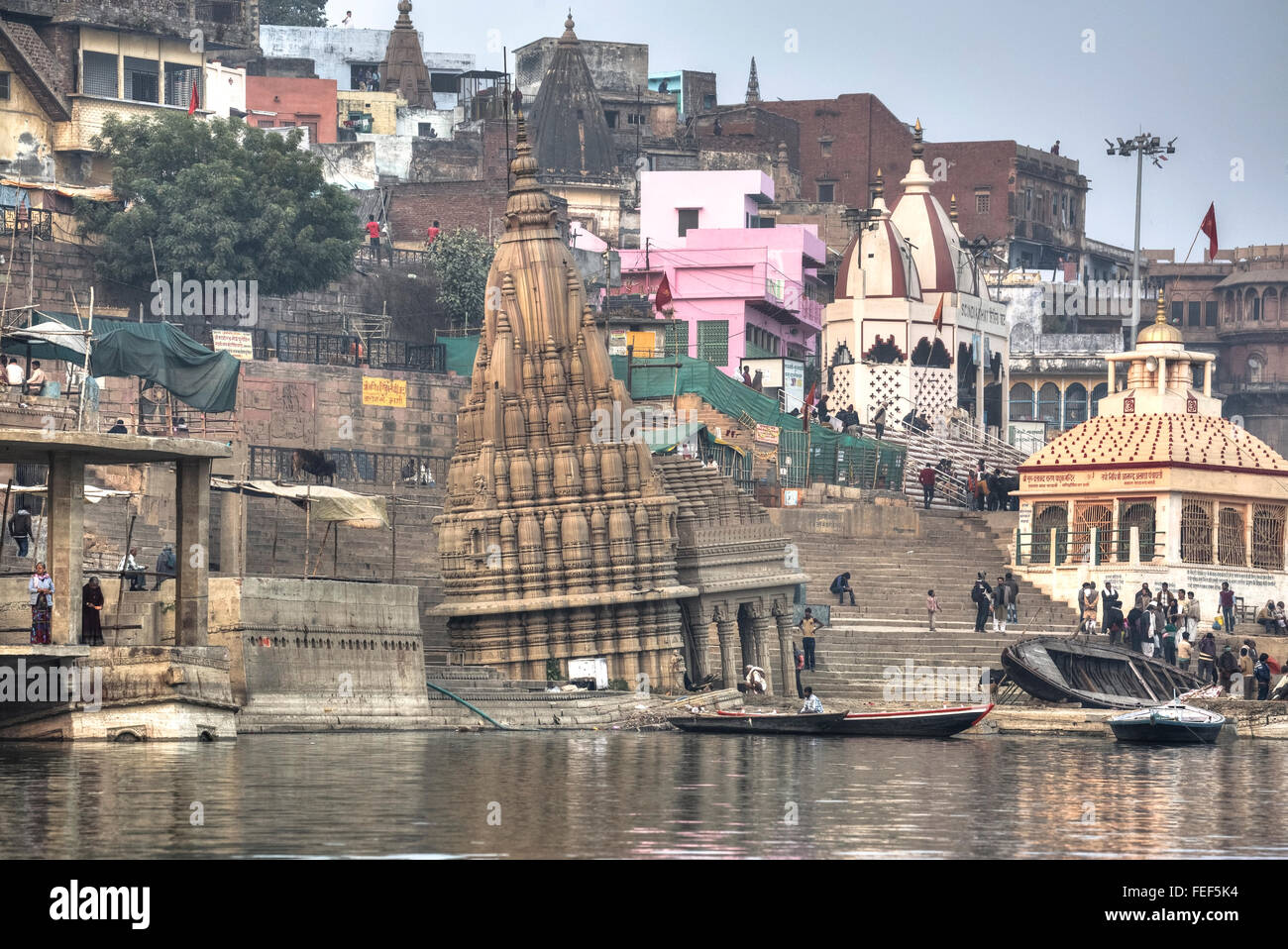 Varanasi, Ganges, Uttar Pradesh, Indien, Südasien Stockfoto