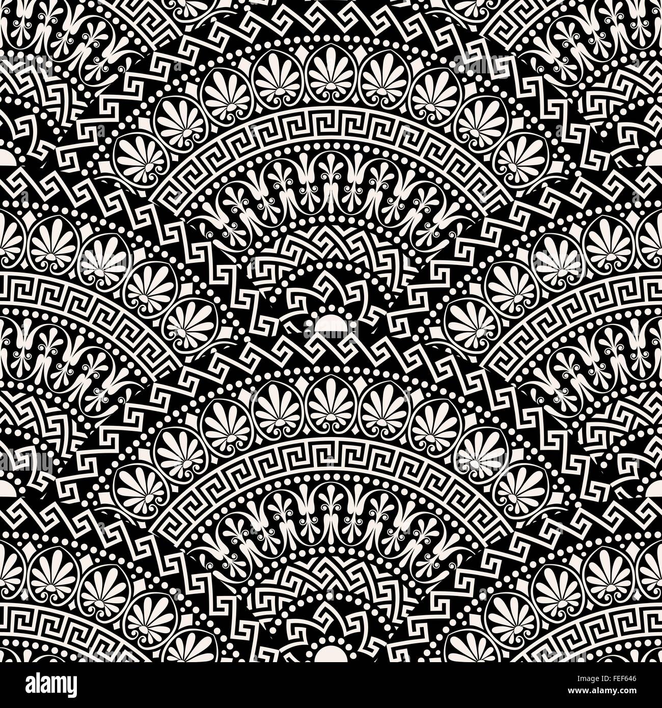 Vektor nahtlose griechische Runde Ornament, Mäander Stock Vektor