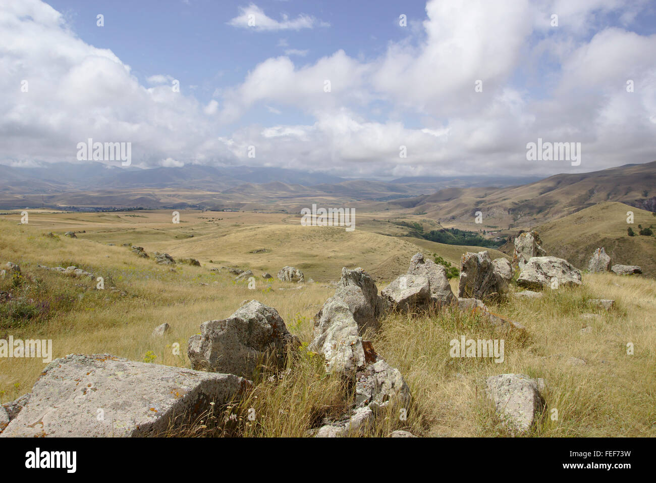 Zorats Karer Steinkreis in der Nähe von Sissian in Armenien Stockfoto