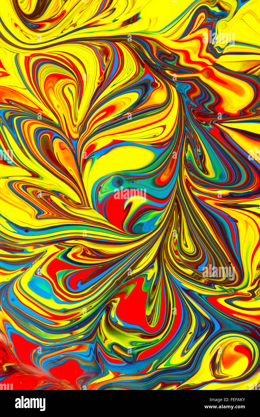 Bunte abstrakte Hintergründe mit lebendigen Farben, die von der Farbe in gelb, rot, blau, grün und lila sehr auffälligen gemacht. Stockfoto