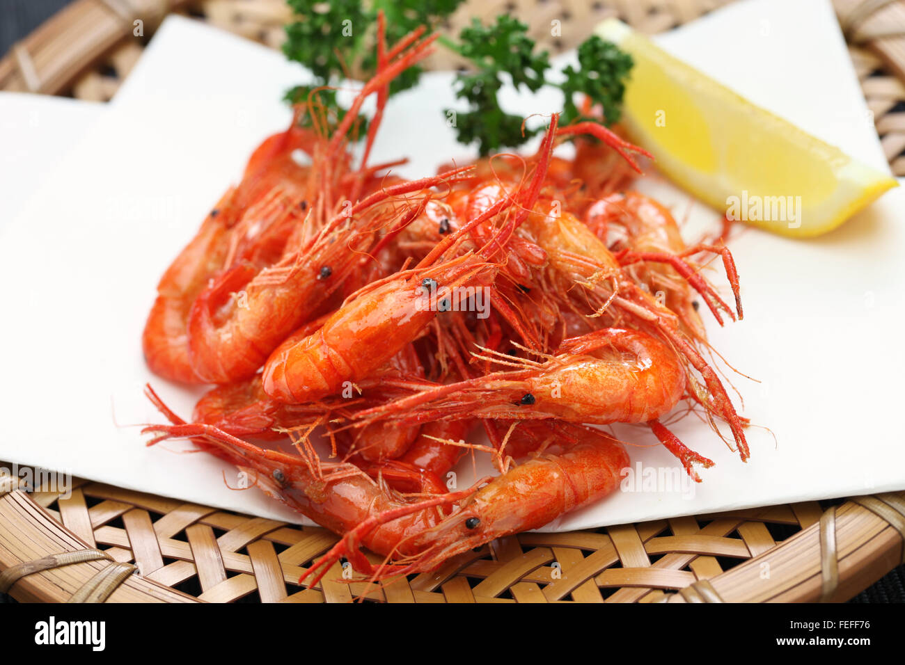 frittierte Süßwasser Garnelen, Kawaebi keine Karaage, japanisches Essen Stockfoto