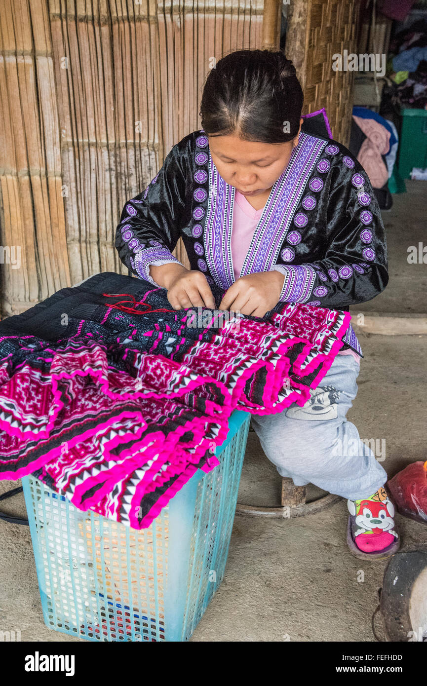 Stämme von Nordthailand Hill Damen aus der Hmong-community Stockfoto