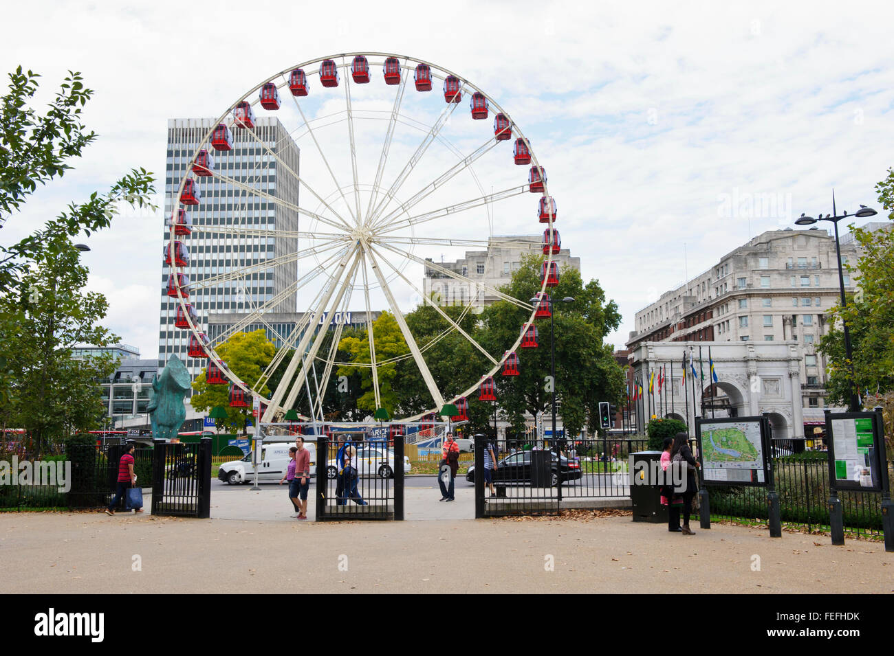 Ein großer Spaß Rad in Marble Arch in London, Vereinigtes Königreich. Stockfoto