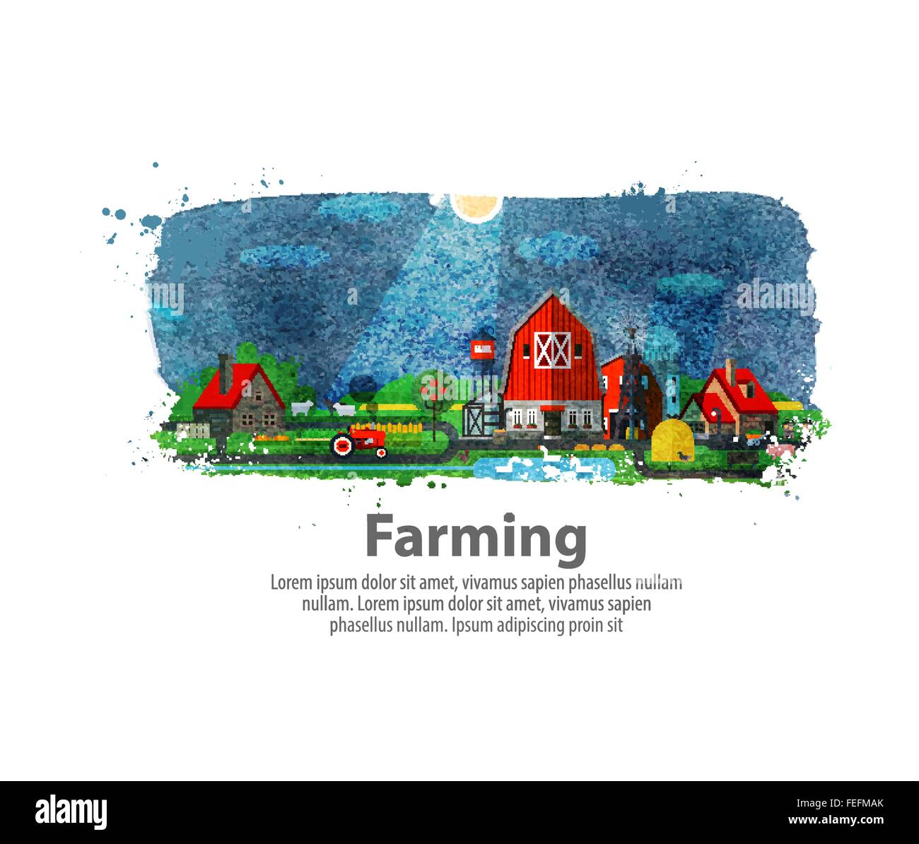 Landwirtschaft oder Bauernhof. Vektor-illustration Stock Vektor