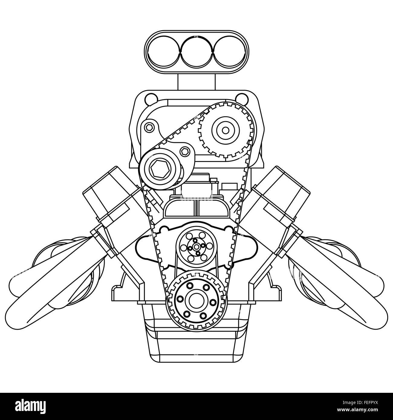 Hot-Rod-Motor Stock Vektor