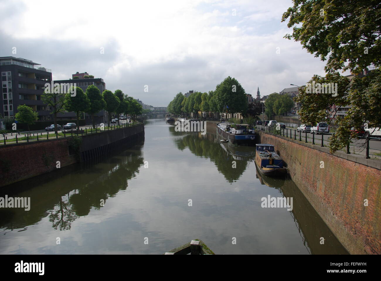 Fluss Leie in Gent, Belgien Stockfoto